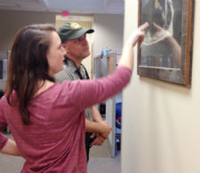 Allana planning a cleanup with Fort Macon's State Park Ranger, Ben Flemming.