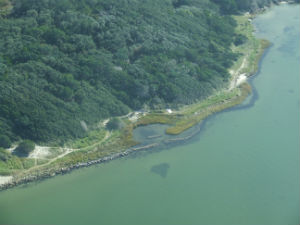 After Aerial Photograph: A Living shoreline at Springer’s Point Nature Preserve, Ocracoke, 2014