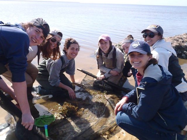 Ithaca College students enjoying time to explore the living shoreline at Jockey’s Ridge State Park.