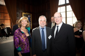 Peter Benchley Ocean Awards co-founder, Wendy Benchley, “Hero of the Seas” Award winner, Todd Miller (center), and National Stewardship Award winner, Prince Albert II of Monaco at the 2015 Ocean Awards ceremony in Washington D.C.