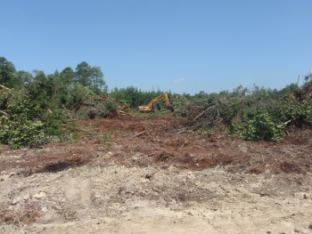 Example of the work that has begun to create a borrow site for the hydrologic restoration.