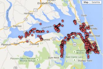 Crab pot locations