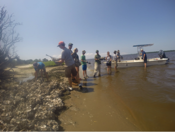 Summer S.T.E.M. Camp, Restoring Oysters, participants add another layer to oyster reef in Cape Fear River