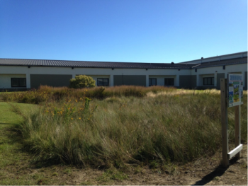 Rain garden site at First Flight Middle School.