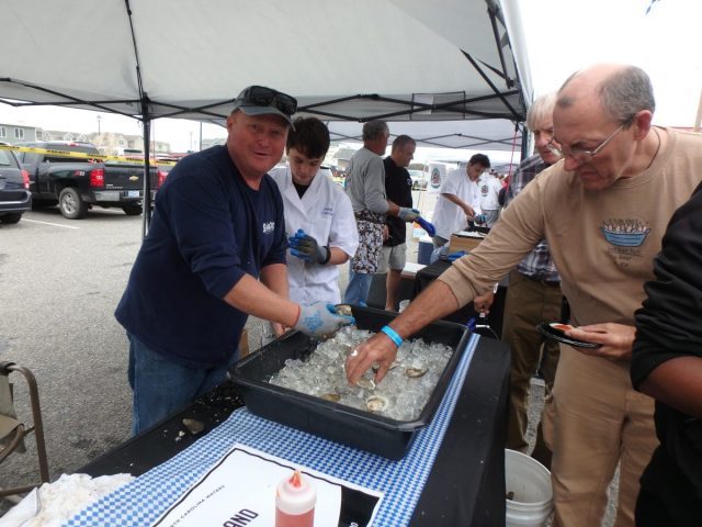 Oysters are served at OystoberFest in Southern Shores.