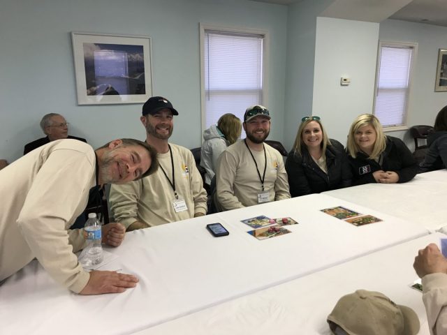 Leadership Carteret members play a watershed restoration game.