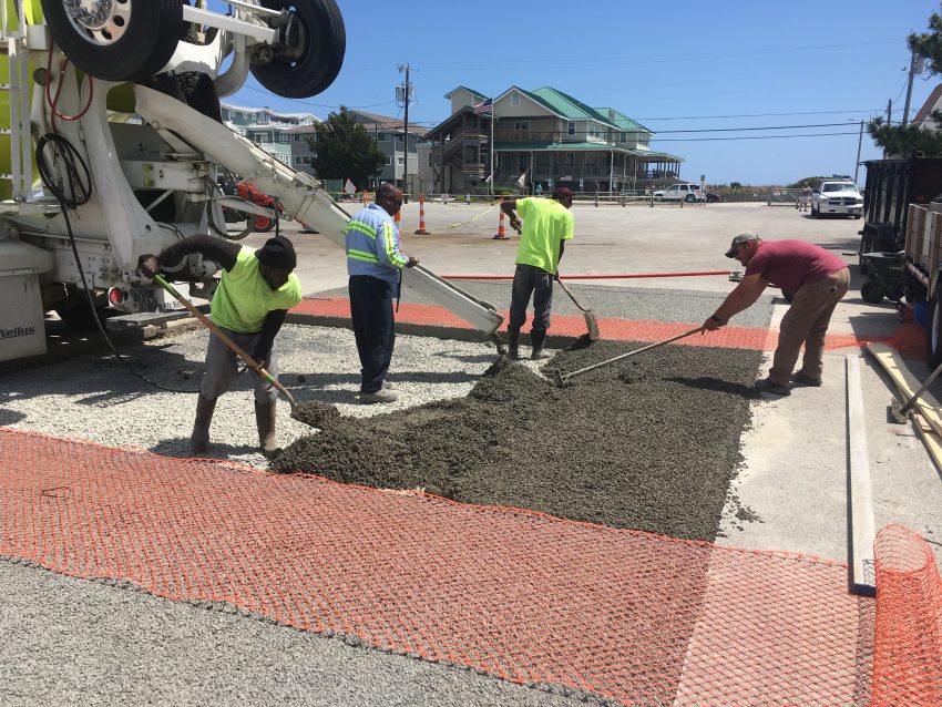Permeable pavement is installed at Hanover Seaside Club.