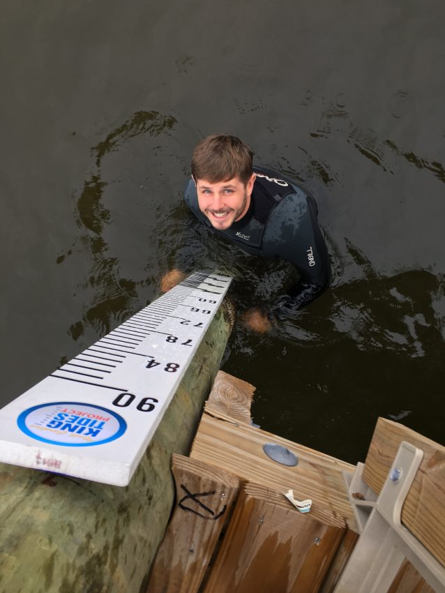 King tides gauge installed at Wanchese office North Carolina Coastal
