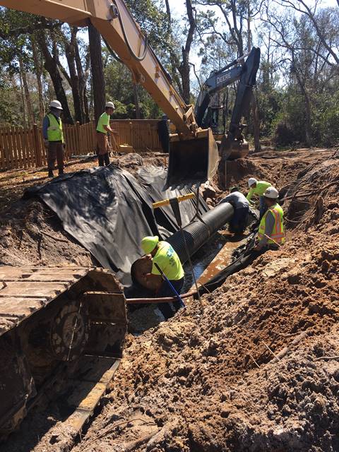 Crews working on stormwater reduction solutions