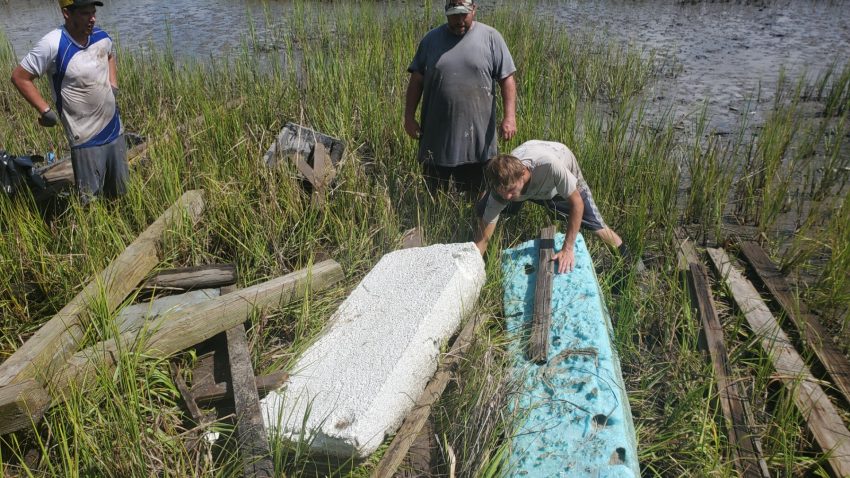The federation collects marine debris in Brunswick County