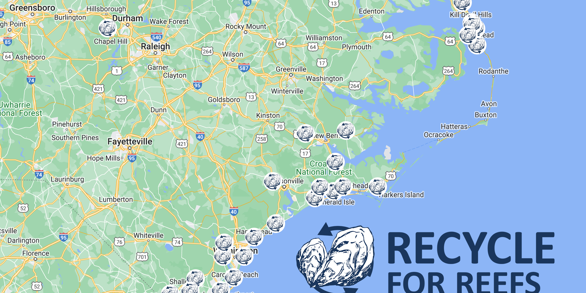 Oyster Shell Recycling Dropoff Locations North Carolina Coastal