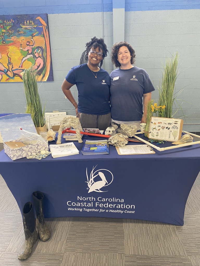 Southeast Intern Meaira and Coastal Education Coordinator Bonnie at the Coastal STEM Career Fair